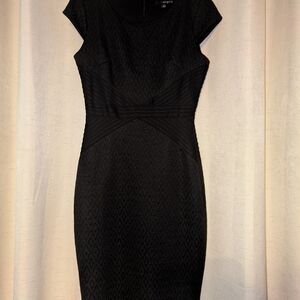 Signature by Sangria Black Cap Sleeve Mini Dress